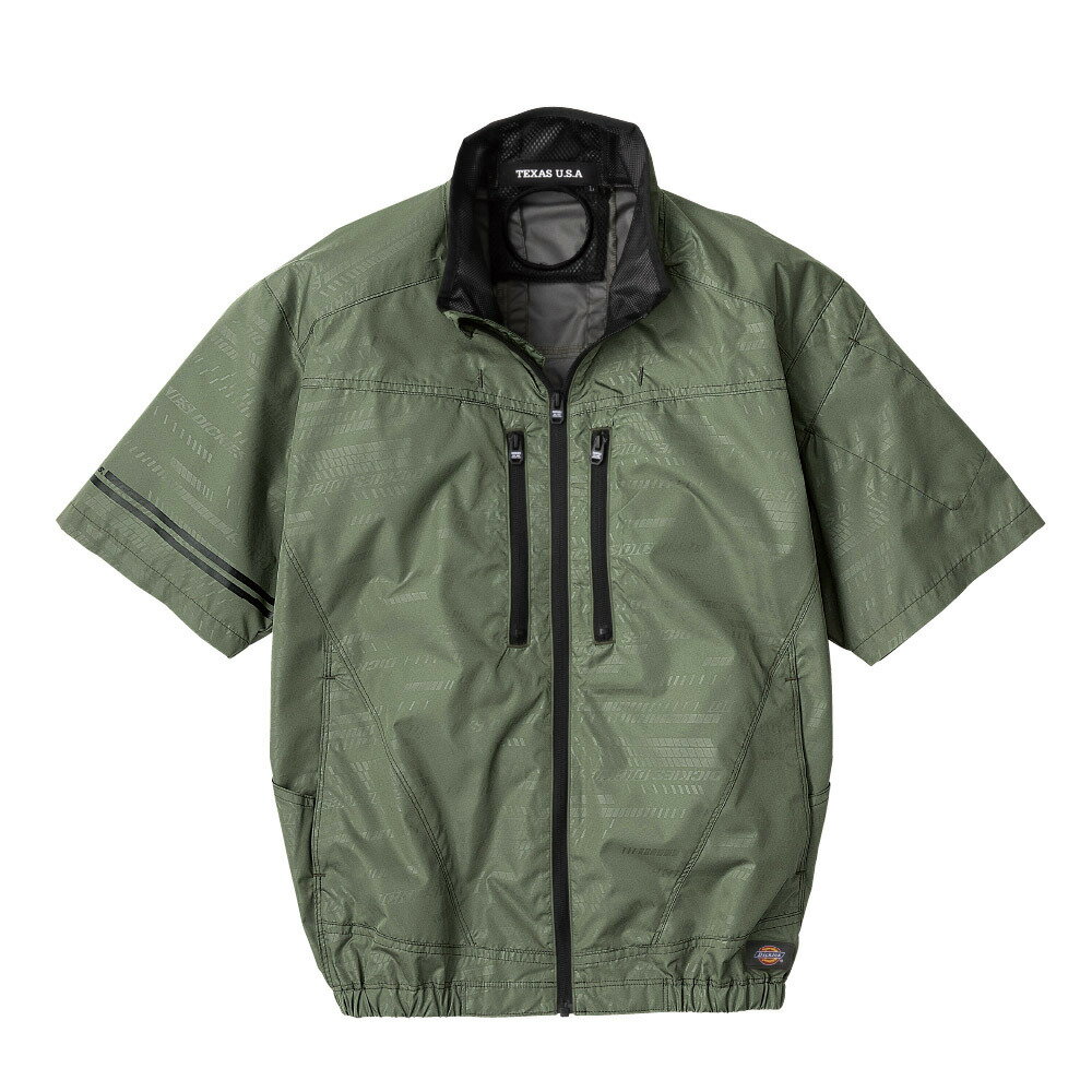 Rakuten - 【6月5日限定！最大100％ポイントバック】ボルトクール VOLTCOOL 空調ウェア Dickies 日傘遮熱半袖ブルゾン シダー L D-220
