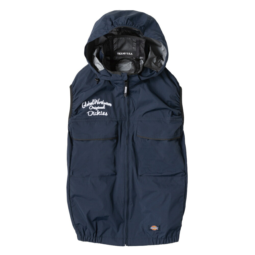 ボルトクール VOLTCOOL 空調ウェア Dickies フード着脱可能日傘遮熱ベスト ネイビー XXL D-299