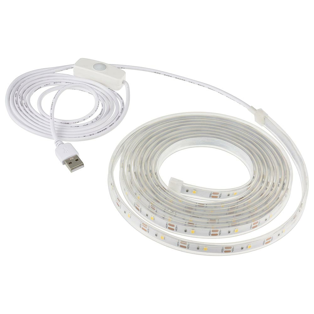 仕様 電源:5V 2A以上のUSBポート 使用光源:LED×90灯使用(交換不可)/白色 全光束:約500ルーメン(LED90灯点灯時) 色温度:4000K テープライト長さ:(約)長さ3000×幅12×高さ5mm USBコード長:約2m 質量:約112g 付属品:マグネットテープ×8枚、両面テープ×8枚 商品説明 お好みの長さにカットしてご使用できます。 付属の両面テープまたはマグネットテープで設置します。 USBコネクターをお手持ちのUSB電源に接続して点灯します。 ON/OFFスイッチで点灯/消灯ができます。 ※品質向上のため予告なく仕様を変更する場合がございます。パッケージのリニューアル等につき、商品画像が異なる場合がございます。商品画像の色合いは、画像処理上、若干異なる場合がございます。