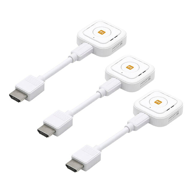 仕様 電源:DC5V/1A USB 無線LAN:802.11n 伝送距離:約30m(電波干渉が無い見通し距離) インターフェイス:送信機(HDMI)-受信機(HDMI×2) 内容:送信機×1、受信機×2、電源ケーブル(USB C-A)×3 HDCP対応 商品説明 PCやHDMI映像出力機器から映像をワイヤレスで2台のディスプレイに出力。 ケーブル不要で配線スッキリ。 ワイヤレス接続のため、ネットワーク環境がない場所でも設置ができます。 アプリ・ドライバーなどのインストールは一切不要。 ※品質向上のため予告なく仕様を変更する場合がございます。パッケージのリニューアル等につき、商品画像が異なる場合がございます。商品画像の色合いは、画像処理上、若干異なる場合がございます。