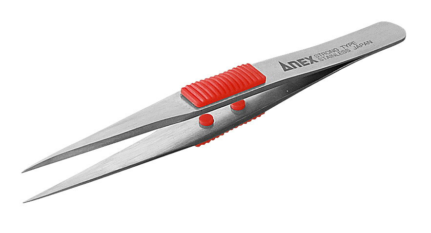 ANEX アネックス ラバーグリップ付ステンレスピンセット No.210 強力型 120mm