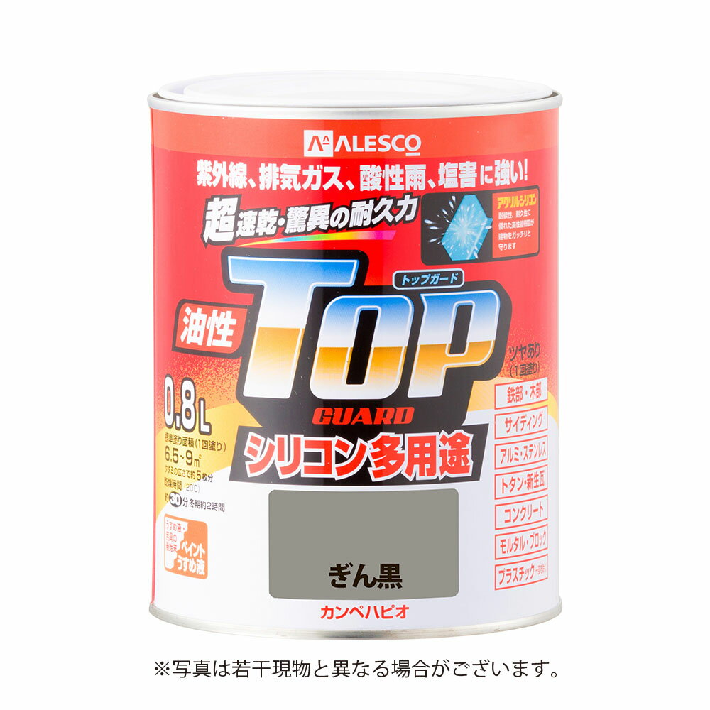 Rakuten - 【6月5日限定！最大100％ポイントバック】カンペハピオ 油性トップガード 0.8L ぎん黒
