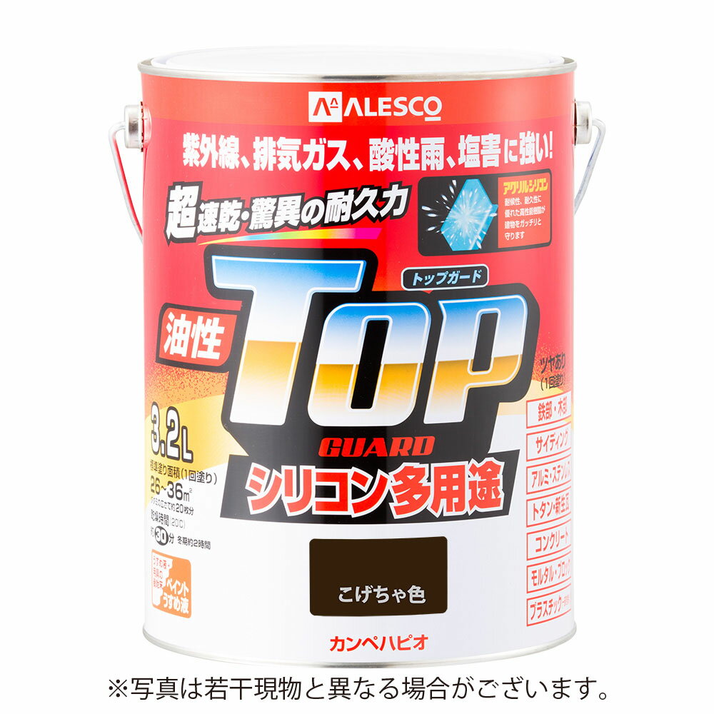 乐天商城 - カンペハピオ　油性トップガード 3.2L こげちゃ色