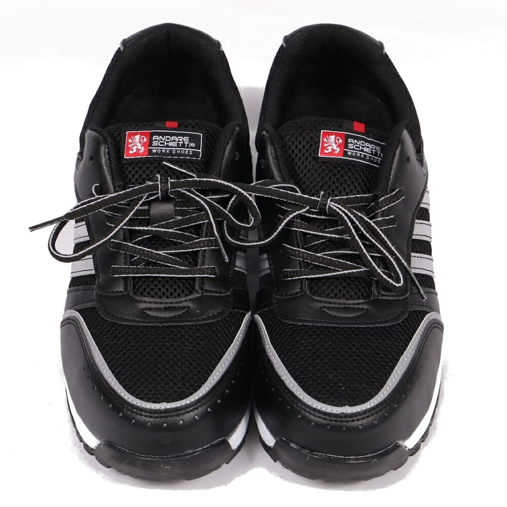 アンドレスケッティ セーフティスニーカー JSAA 高通気メッシュ 耐滑耐油 衝撃吸収 メンズ ブラック 27..