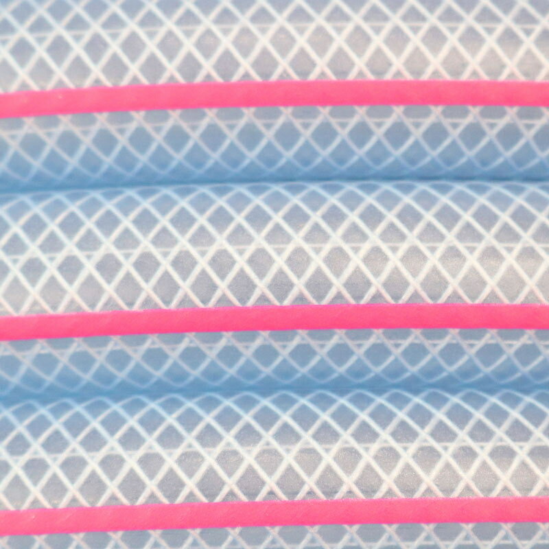 カクイチ 散水用ホース 内径15mm 20M FUN クリアー＋ピンクライン F121C