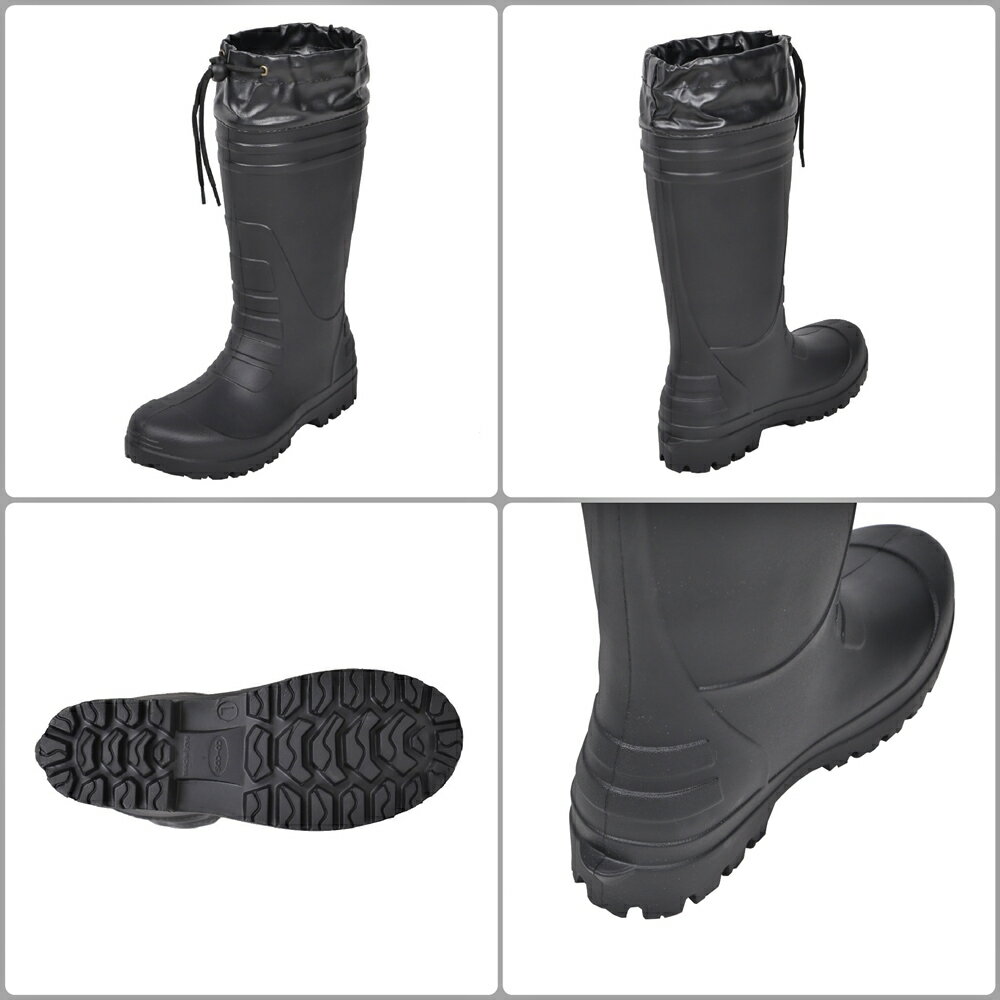 コーコス信岡 作業長靴 ハイブリッドEVA 軽量 ブラック SS 22.5~23.0cm HB-890