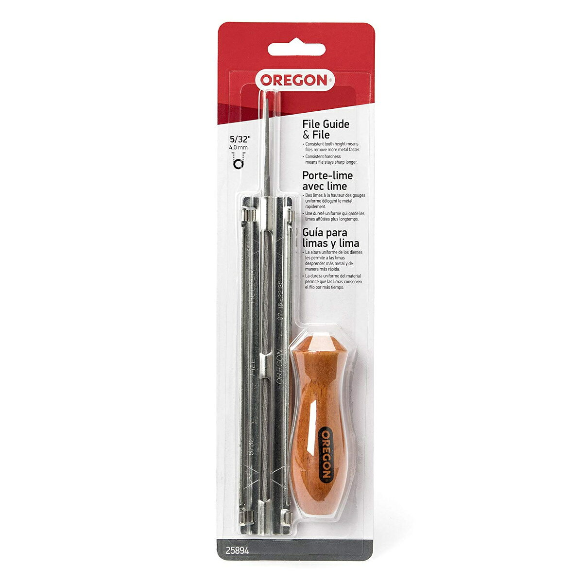 仕様 用途:チェーンソー目立て用ヤスリホルダー 直径:4.0mm(5/32") 適用チェーン:25AP、25F、91PX/VXL/VG/F/R ※チェーンソーの目立てをする前に、チェーンソーのエンジンを切ってください。電動ソーの場合はコンセントを抜いてください。 ※ご使用のチェーンの目立て角度に合った正しいサイズのヤスリホルダーと丸ヤスリをご使用ください。上刃の目立て角度は、ソーチェーンのタイプによって異なります。ご使用のチェーンに合った正しい目立て角度で目立てをしてください。 製品重量(g) 305 商品説明 ヤスリをセットするだけで簡単に目立て角度と高さを設定できます。 プレートに刻まれた角度に従うことで、すばやく正確に目立て作業を行える便利な工具です。 ヤスリホルダーを使うと、ヤスリの正しい位置と角度をスムーズに保つことで簡単にできます。 ※品質向上のため予告なく仕様を変更する場合がございます。パッケージのリニューアル等につき、商品画像が異なる場合がございます。商品画像の色合いは、画像処理上、若干異なる場合がございます。