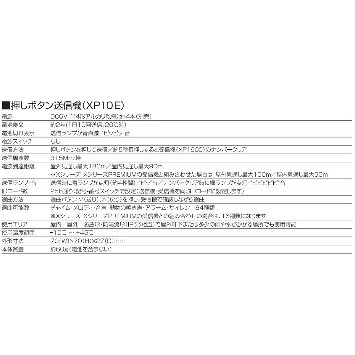リーベックス 押しボタン送信機　ワイヤレス　防雨型　ナンバー消し機能付　業務用...