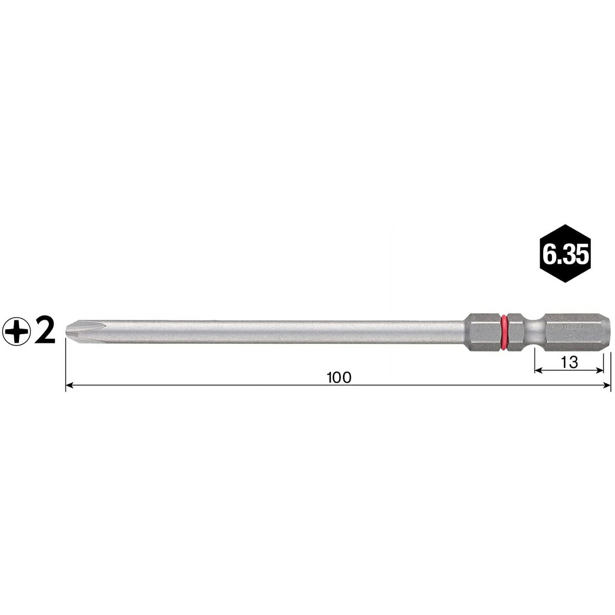 VESSEL ベッセル 片頭ビット ブレないビット 2本組 ＋2×100mm No.DC162100 2