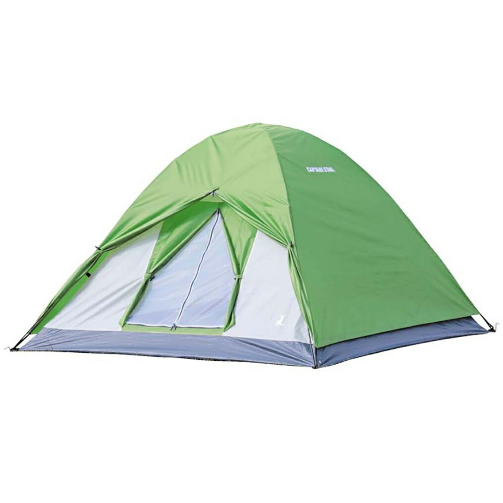 【12月は毎日開催！エントリーで最大100％ポイントバック】キャプテンスタッグ クレセント 3人用ドームテント グリーン UA-49