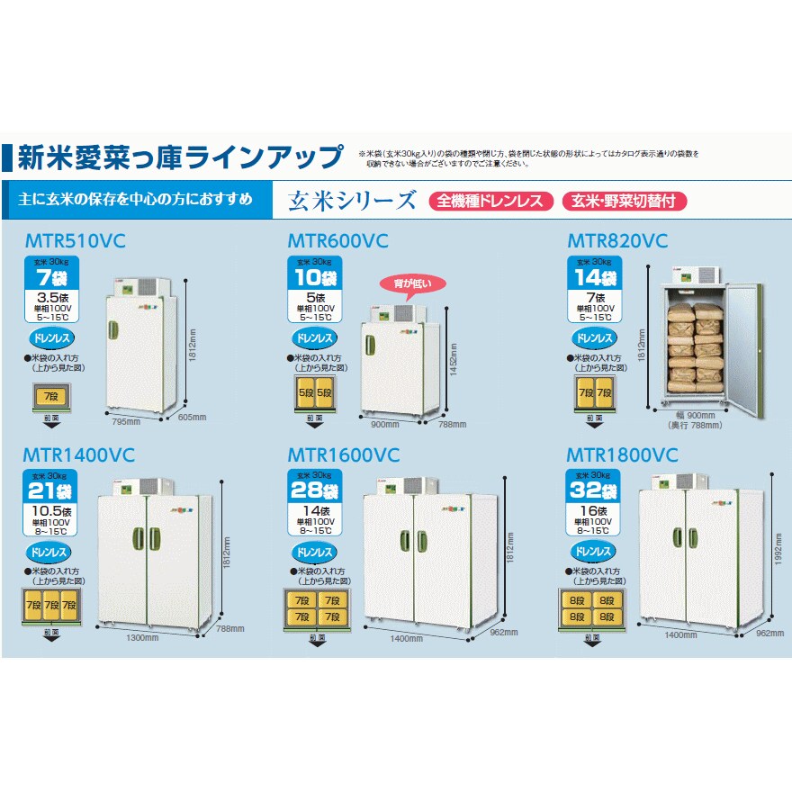 三菱電機 玄米保冷庫 28袋タイプ MTR1600VC 新米愛菜っ庫 【設置サービス付】 【メーカー直送・代引不可・配送地域限定】