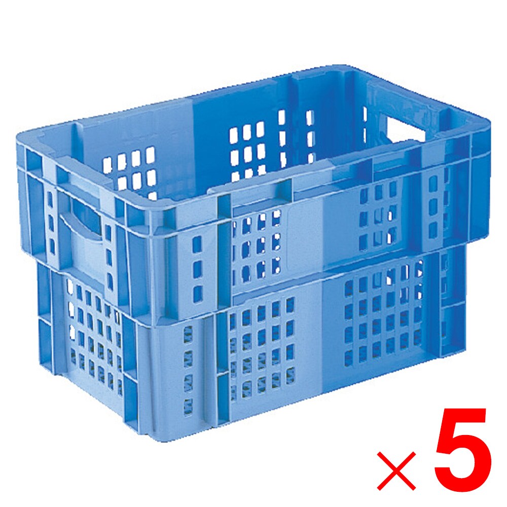 【法人限定】サンコー SNコンテナー C#37 ブルー/ライトブルー 103704-00 ×5個 セット販売 【メーカー直送・代引不可・置配不可】