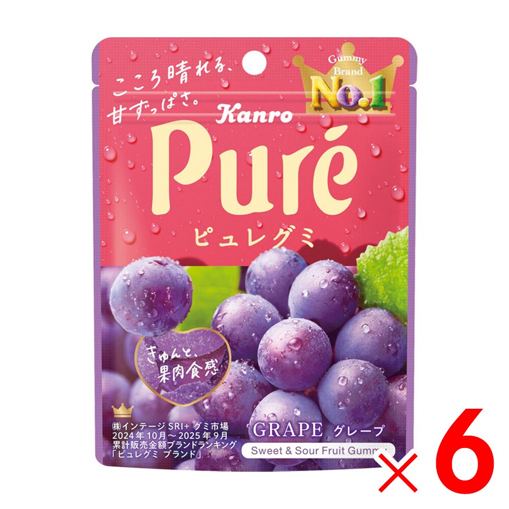 [6 월 5 일 한정! 최대 100 % 포인트 백] 칸로 퓌레 구미 포도 56g × 6 개 세트 판매