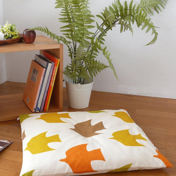 /20周年/AUTUMN/P10倍/【メール便可】QUARTER REPORT(クォーターリポート)【座布団カバー】55cm×59cm ※座布団中材別売 Pigeon (ピジョン) 色:イエロー [2]