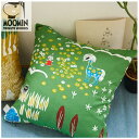 ◆特選！ポイント10倍！◆【メール便可】QUARTER REPORT(クォーターリポート） MOOMIN（ムーミン）Cushion Cover【クッションカバー】45×45※クッション中材別売ここにいるよ 色：グリーン【デザイン：鈴木マサル】