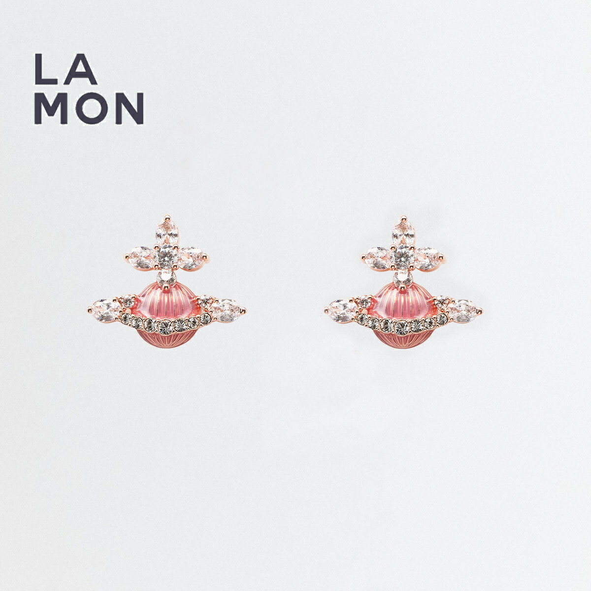 ヴィヴィアン ウエストウッド ピアス Vivienne Westwood MIREILLE EARRINGS メタル ピアス SILVER/PINK シルバー/ピンク系
