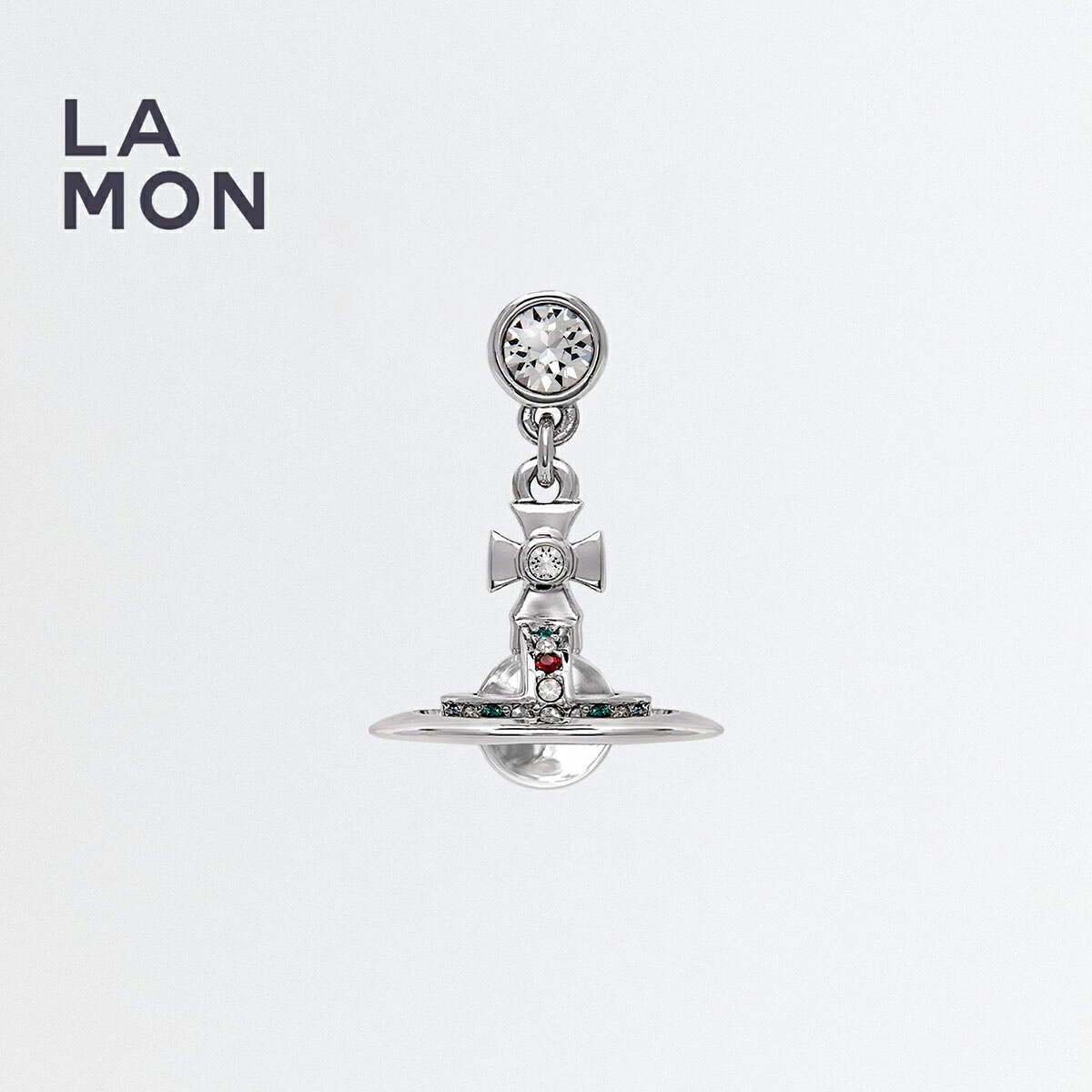 ヴィヴィアン ウエストウッド ピアス Vivienne Westwood NEW PETITE ORB EARRINGS メタル クリスタル ピアス SILVER シルバー系 3