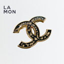 【新品】シャネル ブローチ CHANEL BROOCH AB9935 ココマーク メタル レジン ブローチ GOLD/BLACK ゴールド/ブラック系