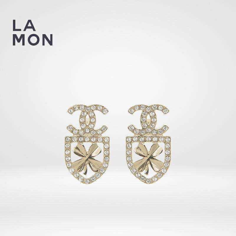 【新品】シャネル ピアス イヤリング CHANEL EARRINGS AB4944 ココマーク メタル ストラス ピアス イヤリング GOLD ゴールド系(4)