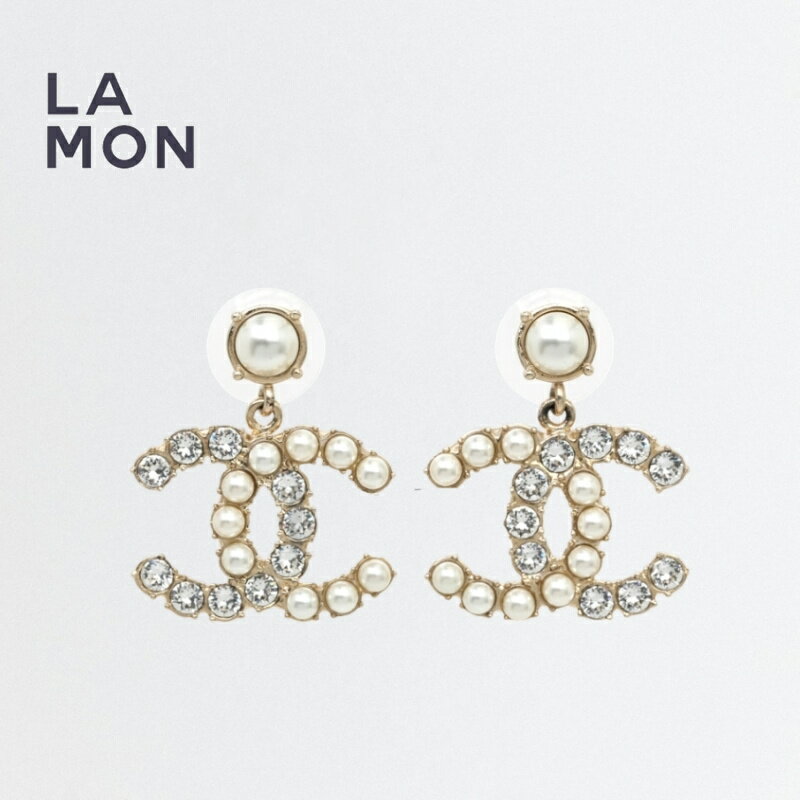 【新品】シャネル ピアス イヤリング CHANEL EARRINGS AB4810 ココマーク メタル ストラス コスチューム パール ピアス イヤリング GOLD ゴールド系のサムネイル