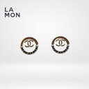 【新品】シャネル ピアス イヤリング CHANEL EARRINGS AB7845 ココマーク メタル レザー 丸形 ピアス イヤリング GOLD/BLACK ゴールド/ブラック系
