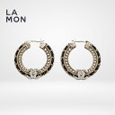 【新品】シャネル ピアス イヤリング CHANEL EARRINGS AB8301 ココマーク メタル ストラス レザー フープ ピアス イヤリング GOLD/BLACK ゴールド/ブラック系