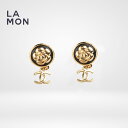 【新品】シャネル ピアス イヤリング CHANEL EARRINGS AB8977 ココマーク メタル レザー ピアス イヤリング GOLD/BLACK ゴールド/ブラック系