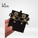 【新品】シャネル ピアス イヤリング CHANEL EARRINGS AB8731 ココマーク メタル レザー 蝶々結び ピアス イヤリング GOLD/BLACK ゴールド/ブラック系