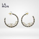 【新品】シャネル ピアス イヤリング CHANEL EARRINGS AB9824 ココマーク メタル ストラス レザー スター フープ ピアス イヤリング GOLD/BLACK ゴールド/ブラック系