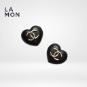 【新品】シャネル ピアス イヤリング CHANEL EARRINGS AB9462 ココマーク メタル レザー ハート ピアス イヤリング GOLD/BLACK ゴールド/ブラック系