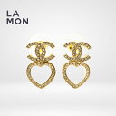【新品】シャネル ピアス イヤリング CHANEL EARRINGS ABB665 ココマーク メタル ストラス ハート ピアス イヤリング GOLD ゴールド系