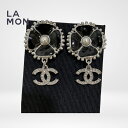【新品】シャネル ピアス イヤリング CHANEL EARRINGS ABC212 ココマーク メタル ストラス コスチューム パールピアス イヤリング SILVER/BLACK シルバー/ブラック系(4)