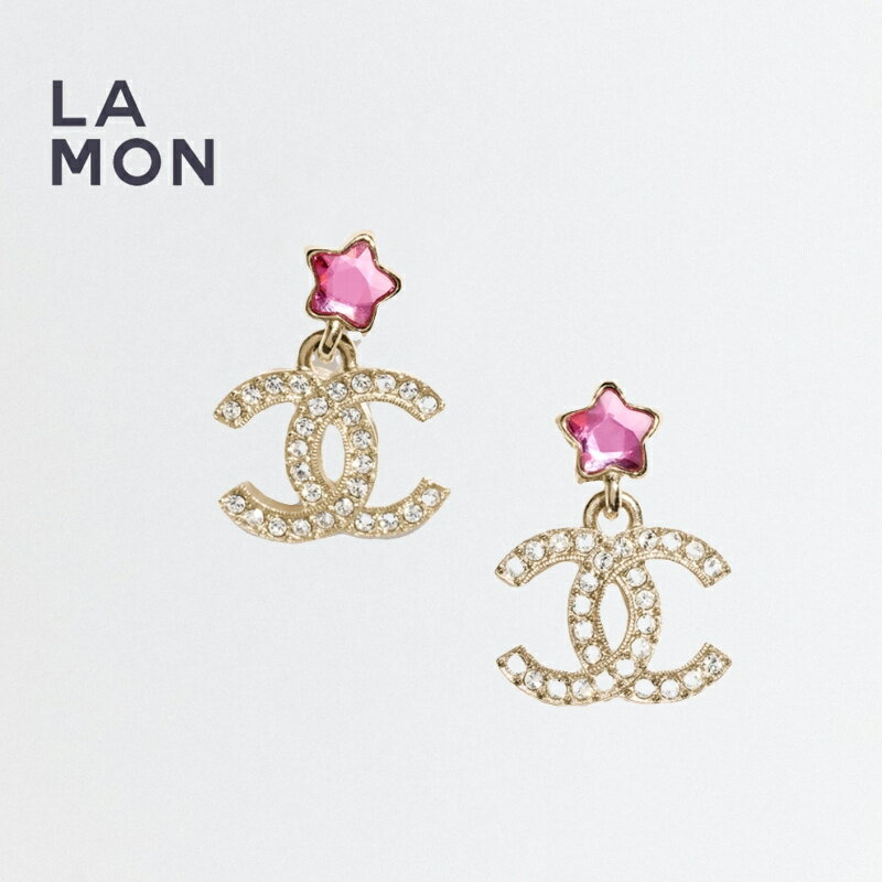 【新品】シャネル ピアス CHANEL EARRING ABF211 ココマーク メタル ストラス スター ピアス GOLD/PINK ゴールド/ピンク系のサムネイル