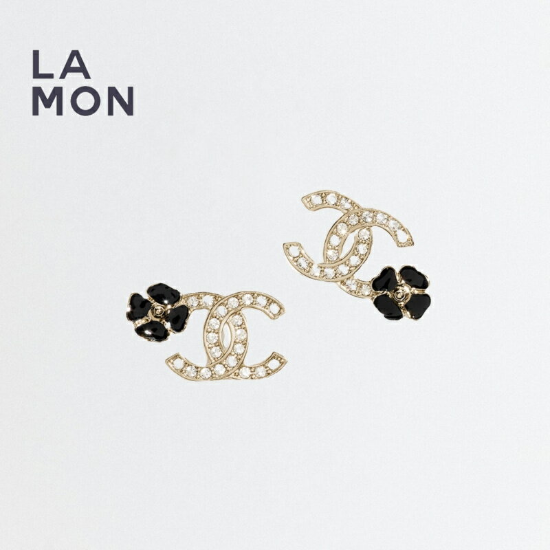 【新品】シャネル ピアス CHANEL EARRING ABF388 ココマーク メタル ストラス レジン ピアス GOLD/BLACK ゴールド/ブラック系のサムネイル