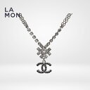 【新品】シャネル ネックレス CHANEL NECKLACE AB8960 ココマーク メタル ストラス ネックレス SILVER/BLACK ブラック系