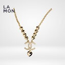【新品】シャネル ネックレス CHANEL NECKLACE ABA262 ココマーク メタル ストラス ハート ネックレス GOLD ゴールド系
