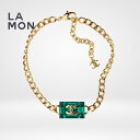【新品】シャネル ネックレス CHANEL NECKLACE ABA454 ココマーク メタル レジン チョーカー GOLD/GREEN ゴールド/グリーン系