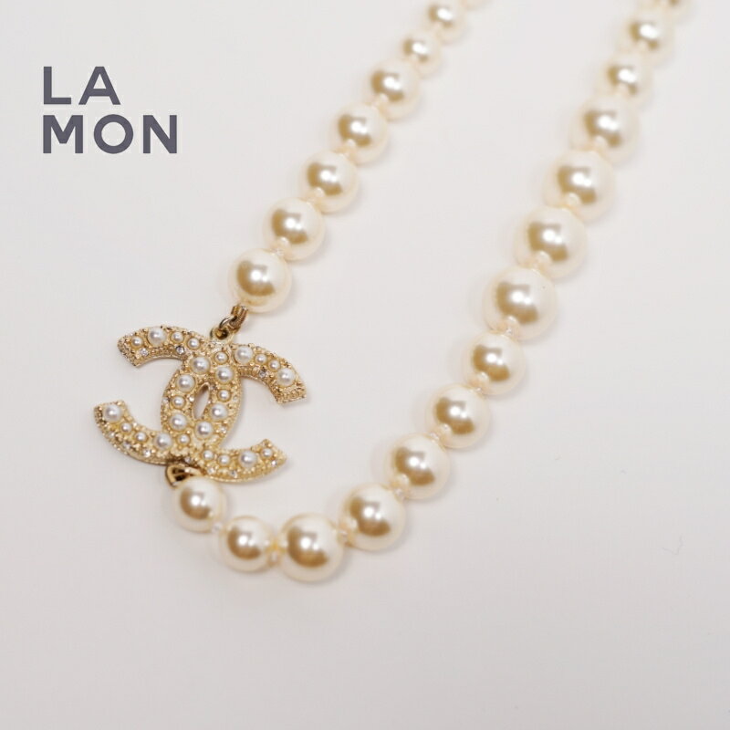 【中古品|USED】シャネル ネックレス USED CHANEL NECKLACE ココマーク メタル ストラス コスチューム パール ネックレス GOLD ゴールド系 GRADE Aのサムネイル