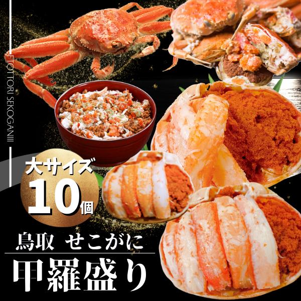 セコガニ 甲羅盛り10個 大サイズ 冷凍便 食べやすく盛り付け せこがに 香箱カニ セイコガニ 松葉がに 鳥取産 マツバガニ