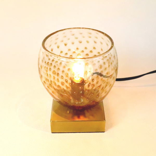 テーブルライト テーブルランプ　ライト 卓上ライト　ランプシェード brown　ブラウン　カフェ風ランプ　照明 034-dot-brown-no5 Azzurro Glass Studio 東敬恭