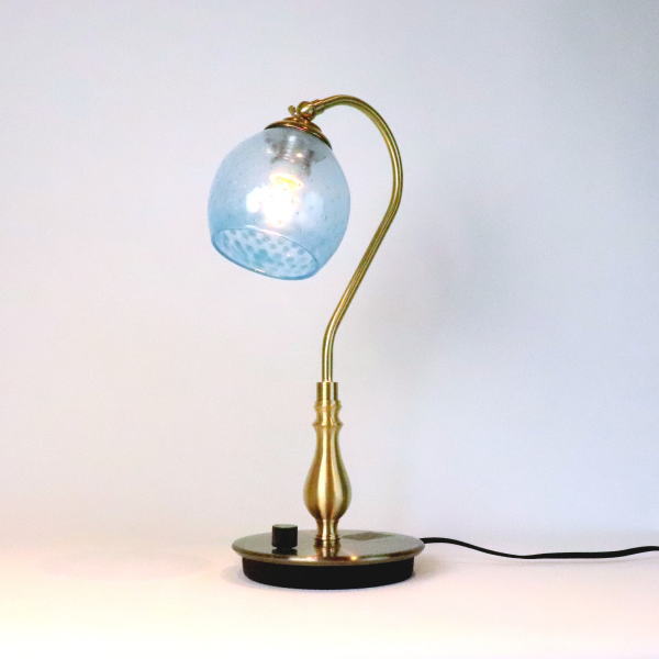 テーブルライト テーブルランプ ライト 卓上ライト ランプシェード アクアブルー カフェ風ランプ 照明 fc-210g-dot-aqua-blue-no7 Azzurro Glass Studio 東敬恭 [2]