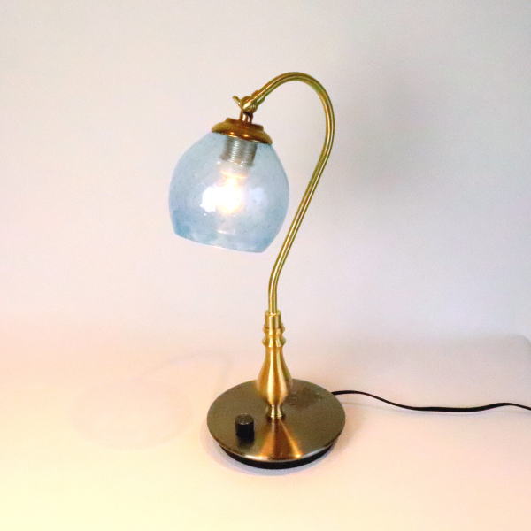 テーブルライト テーブルランプ ライト 卓上ライト ランプシェード アクアブルー カフェ風ランプ 照明 fc-210g-dot-aqua-blue-no7 Azzurro Glass Studio 東敬恭 [3]