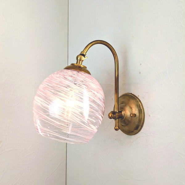 ブラケットライト 壁掛け照明　ブラケットランプ fc-w208-mituboshi14　琉球ガラス 真鍮　三ツ星