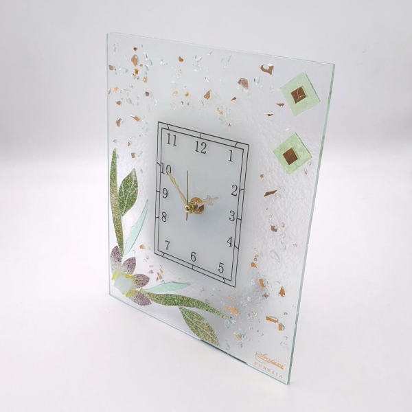 ベネチアングラス ベネチアンガラス 掛け時計 置時計 おしゃれ お祝い ヴェネチアンガラス 置き掛け兼用時計