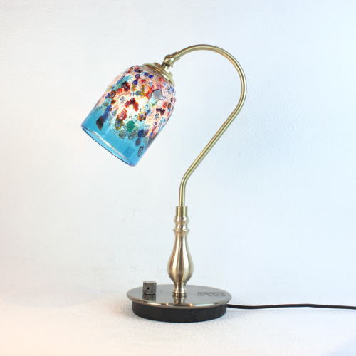 ベネチアングラスランプ 照明　テーブルランプ　卓上ランプ　イタリア製　fc-210g-fantasy-goto-lightblue