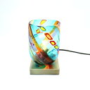 034-fm21　ベネチアングラスランプ 照明　テーブルランプ　卓上ランプ　イタリア製　キャンドル風ランプ