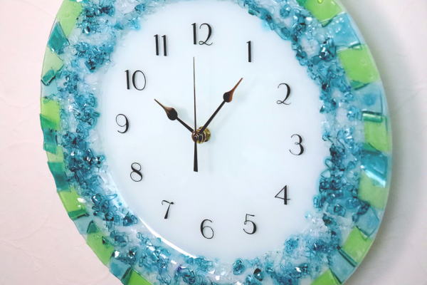 ベネチアンガラス ベネチアングラス　掛け時計　イタリア製　かわいい ヴェネチアンガラス　pelt06-19t-blue