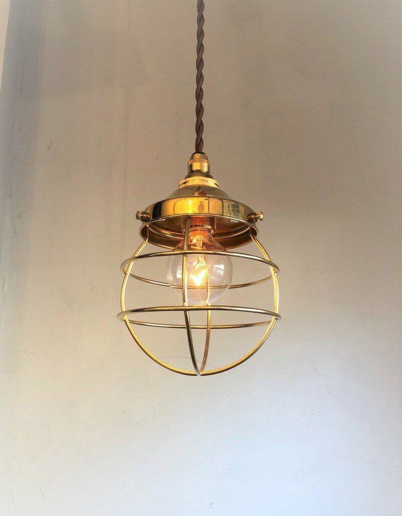 marine pendant lamp（E17） (マリンペンダントランプ) インダストリアル マリンランプ シーリングカバー付き 真鍮 送料無料