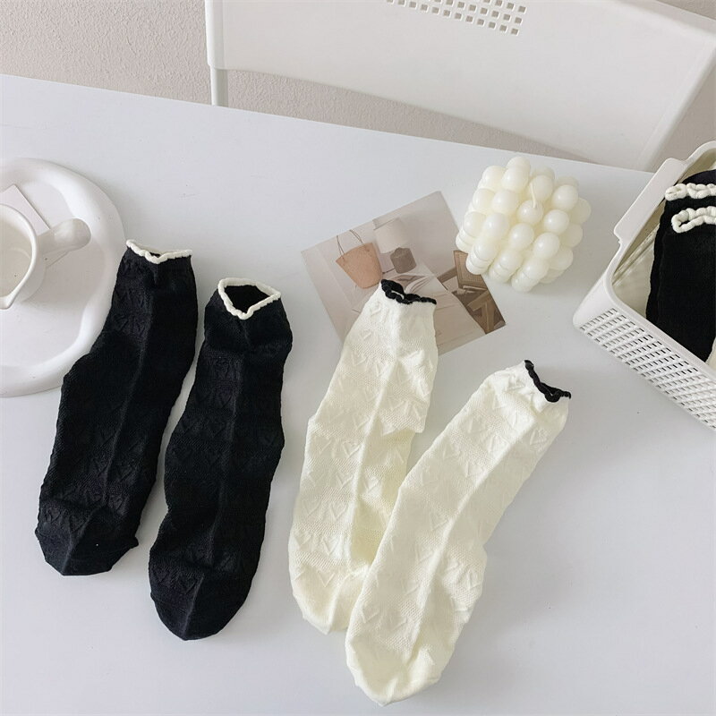 レディースソックス 2足セット 通気性 爽やか 薄手 綿 春 夏 涼しい メッシュ おしゃれ 女性 くつした カジュアル 婦人 かわいい