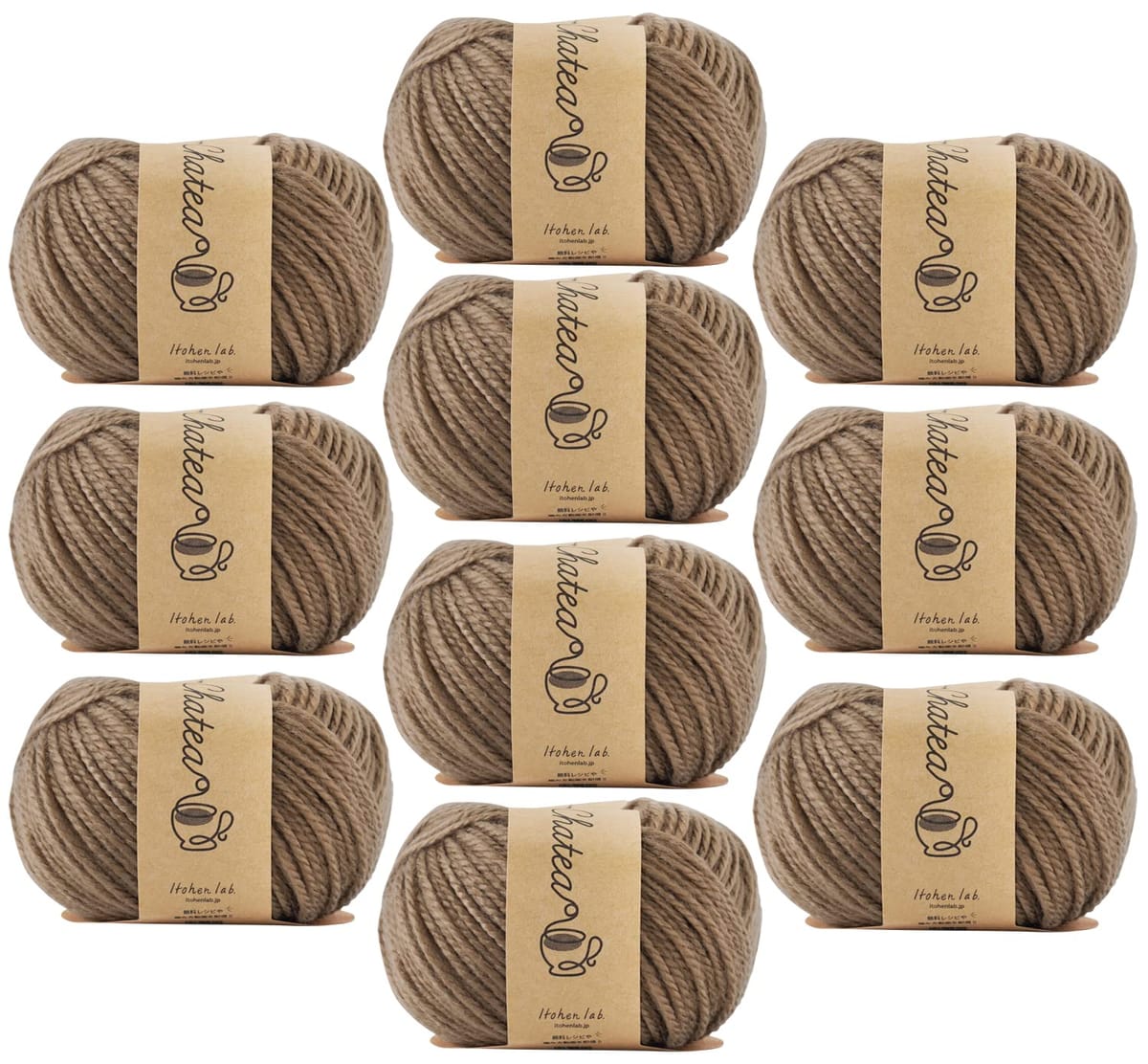 原ウール Knitworm 毛糸 10玉セット チャティアクリル並太 並太 30g(約66m) アクリル100%